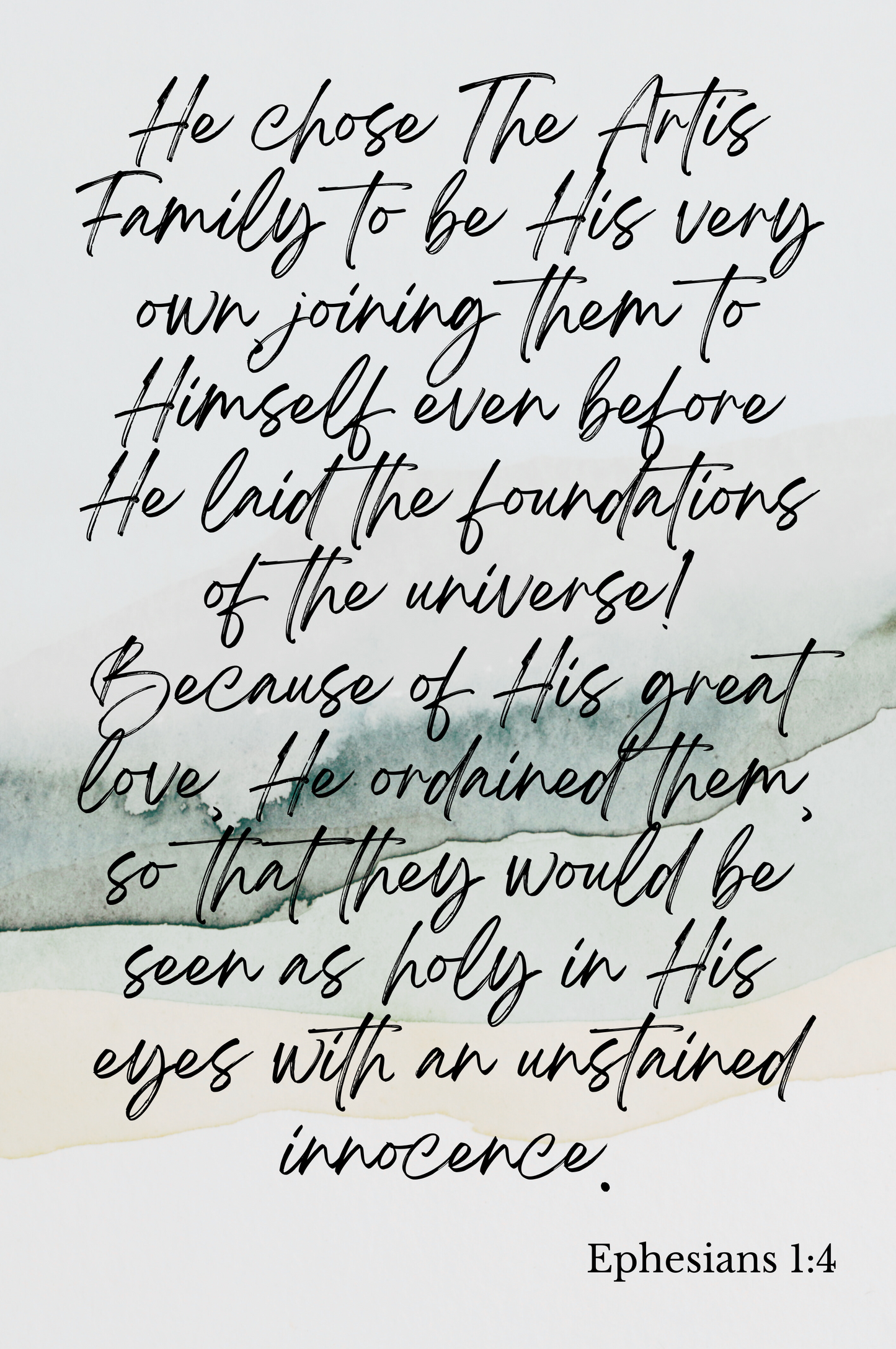 Ephesians 1:4 Poster