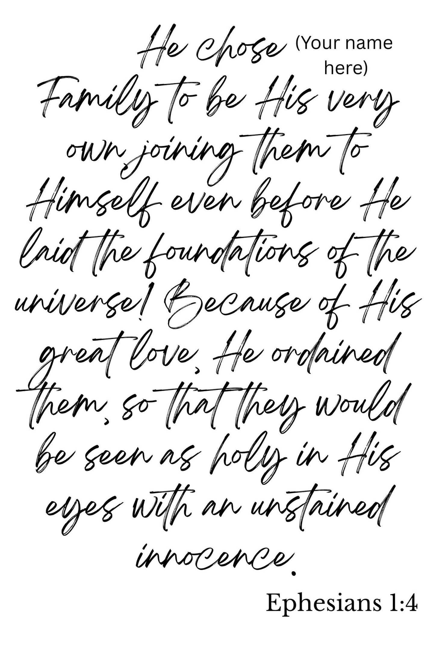 Ephesians 1:4 Poster