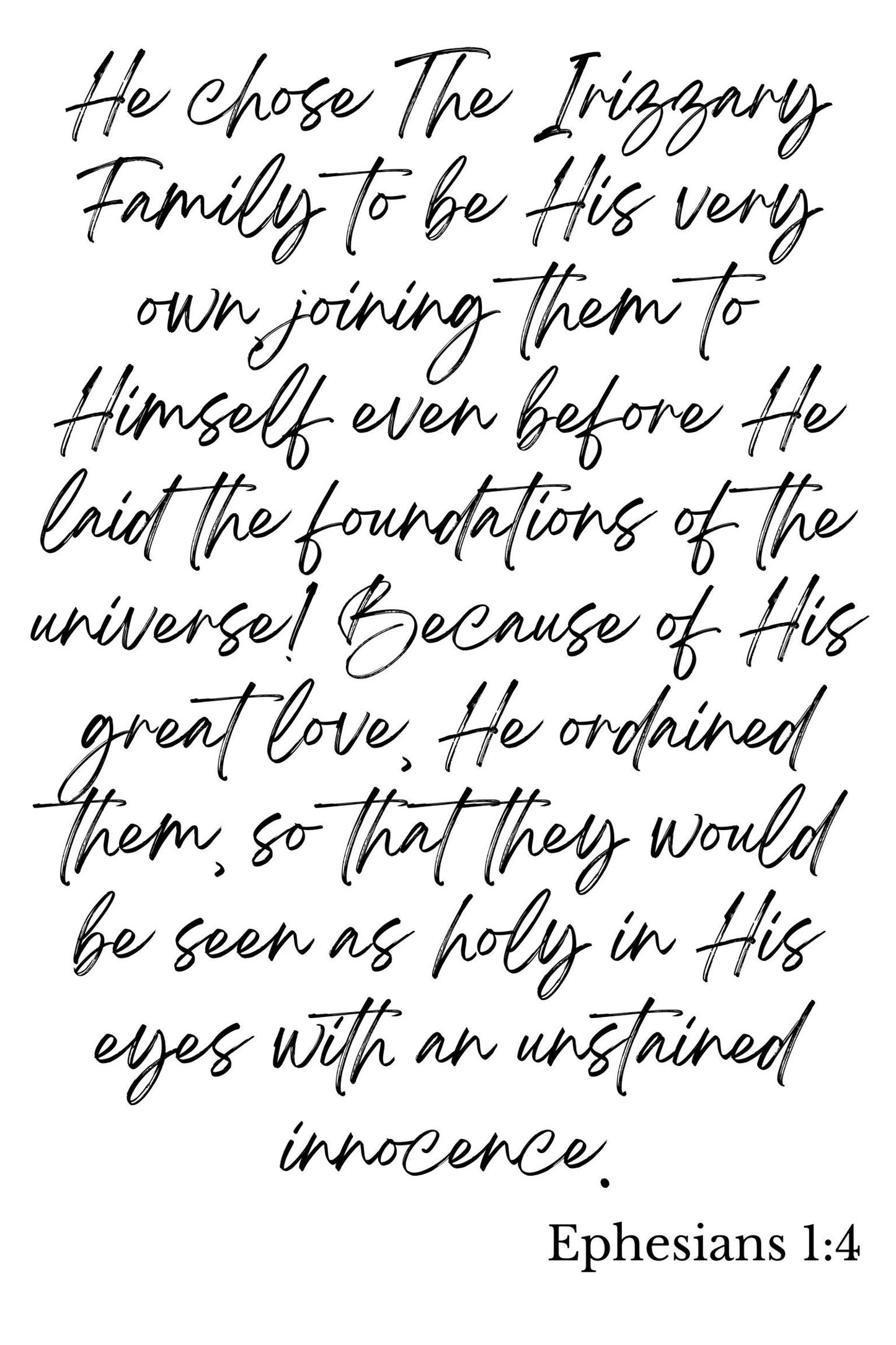 Ephesians 1:4 Poster