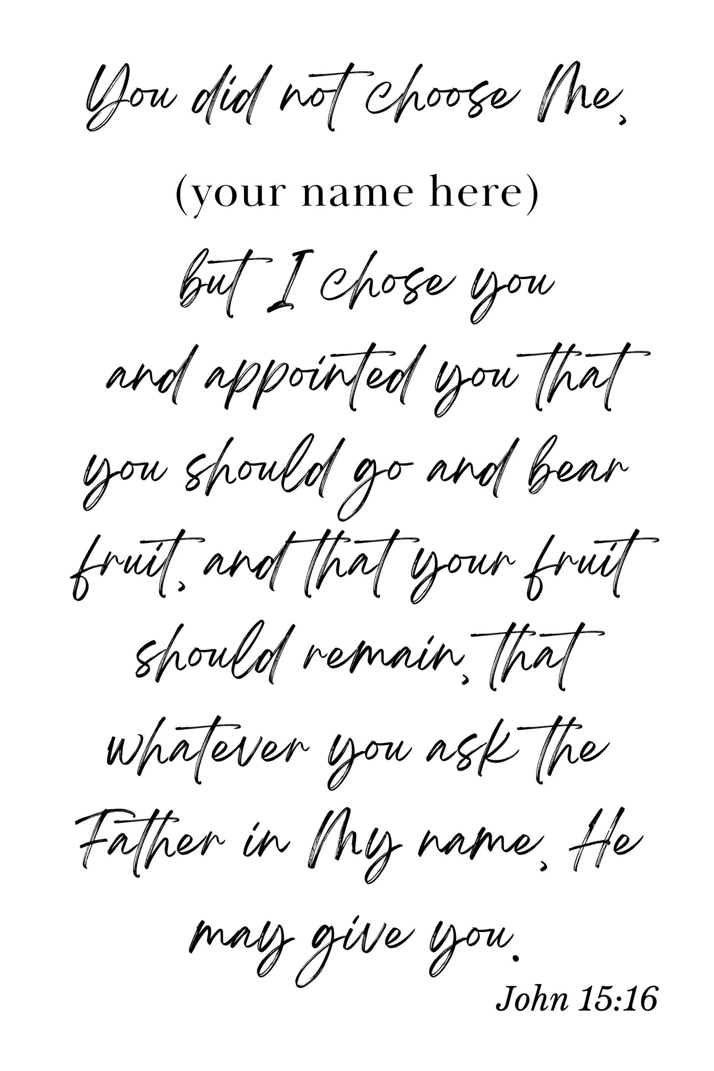 John 15:16 Poster