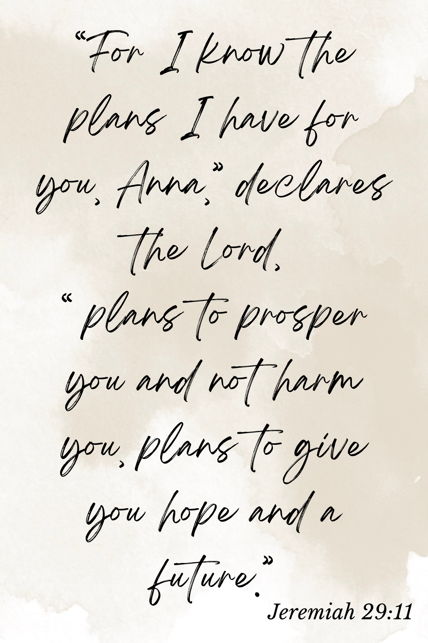 Jeremiah 29:11 Poster