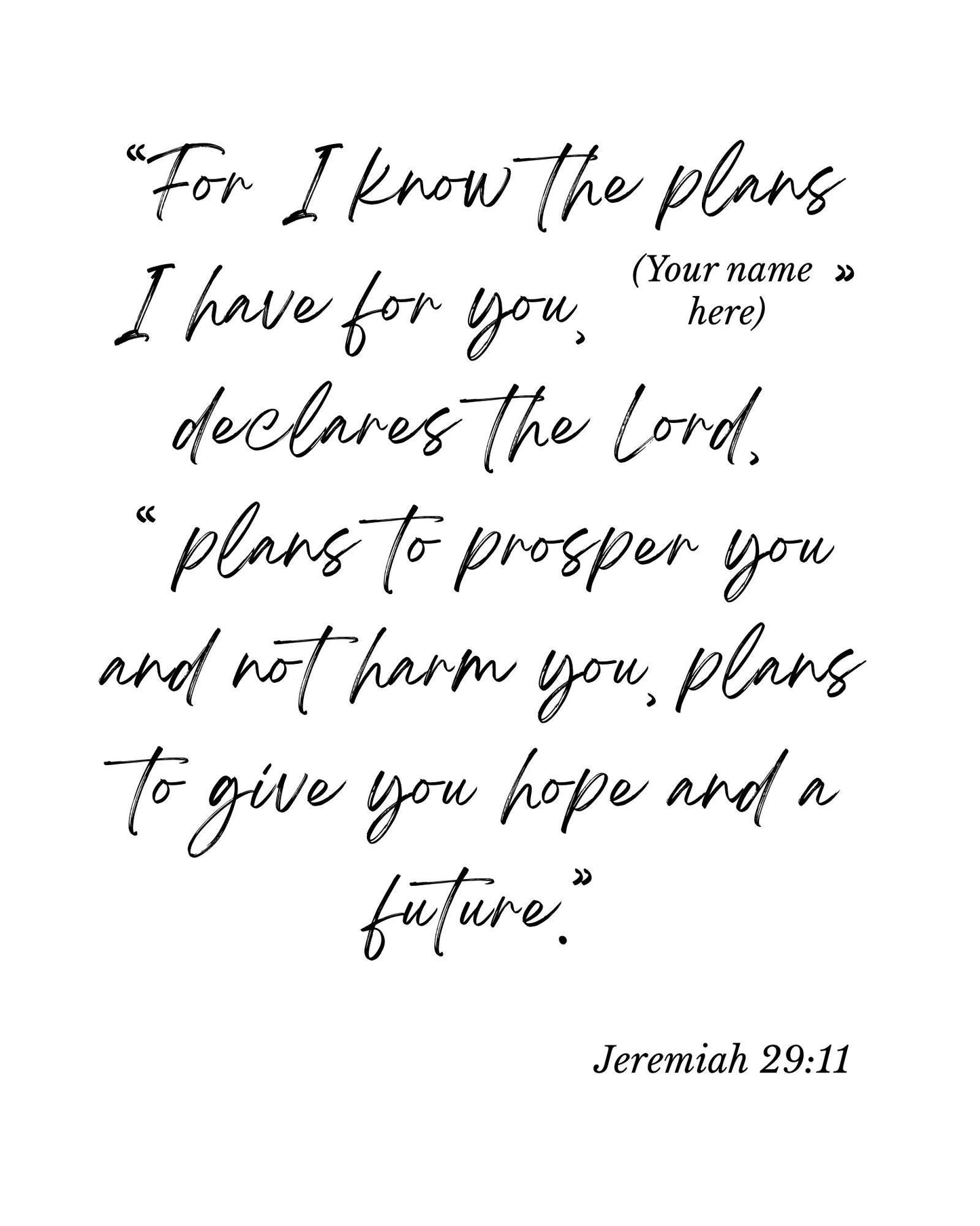 Jeremiah 29:11 Poster